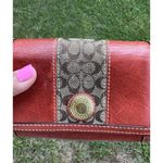 Coach  Brown Mono-Brown Leather, Trim-Bifold Compact Wallet with Dust Bag 6inx4in Photo 9