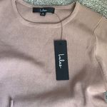 NWT Cinch Me Tan Drawstring Ruched Short Sleeve Sweater Top Tan Size M Photo 7