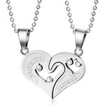 Romantic Cute I LOVE YOU Heart Pendant Necklace Silver Photo 0