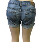 Aeropostale  Kylie Boyfriend Denim Raw Hem Cuffed Blue Jean Shorts Juniors 5 Photo 2