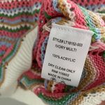 Lush Clothing NWT Lush Stripe Pointelle Crop Sweater in Ivory Multi Photo 4