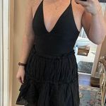 Cami NYC  Ruffle Silk Blend Black Mini Cocktail Dress Photo 0