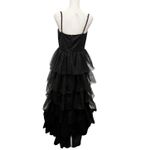 Lulus  Rule The Runway Black Mesh Tulle Bustier Tiered Maxi Dress M Formal Party Photo 8