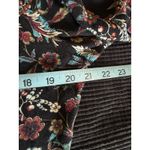 Idyllwind  Floral Crochet Long Sleeve Blouse Size L Lace Up Boho Black/Burg Flowy Photo 5