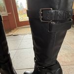DKNYC Black Knee-High Leather Boots Buckles Woman’s 7.5 Photo 2