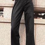 HDLTE Wide Leg Baggy Jeans Black Size 30 Photo 0