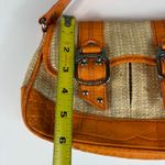Cole Haan Amanda Straw Small Orange Leather Satchel Bag Purse NWT Y2K Photo 11