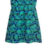 J.Crew  Vineyard Jacquard Sleeveless A-Line Lined Mini Dress 6 Blue Green #3181 Photo 9