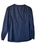 Talbots Navy Blouse sequins beaded Floral Embroidery S Photo 1