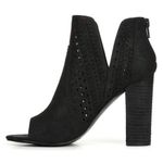 Carlos Santana NWT Black Suede Libbie Peep Toe Booties New in Box Photo 1