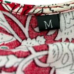 Womens Red Floral Wrap Midi Dress Short Sleeve Tie Waist Size M Size M Photo 2