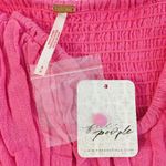 Free People NWT  Chloe Top in Aurora Pink Sz XS Sweetheart Neckline Smocked Back Photo 5