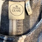 Paper Crane  Crop Top Tank Linen Blend Striped Zipper Closure Large Photo 1