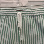 J.Crew Woman's Pajama Shorts 3" Inseam 100% Cotton Green Striped Size Large Photo 1