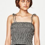 ZARA Trafaluc Gingham Tie Straps Crop Top size M Photo 0