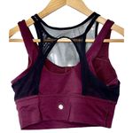 Lululemon  Double Tap Bra II Burgundy Red Black Mesh Athletic Sports Bra Size 6 Photo 1