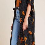 Anthropologie bel Kazan black speckled abstract floral duster kimono Orange Size undefined Photo 0