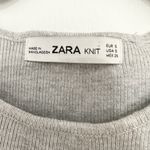 ZARA  Women Tight Knit Mini Dress Sort Sleeve Gray Winter Fall Size Small Photo 4
