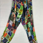 Skye's the Limit Soft Pant Boho Hippie‎ Floral Patchwork W/Pockets LG NEW Green Photo 0