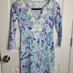 Lilly Pulitzer  Marina Shirt Dress Lillys Lilac Nice‎ Ink Pima Cotton Size XXS Photo 0