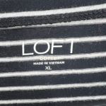 Loft Outlet Dark Navy Striped Long Sleeve Cotton Top Size XL Photo 3