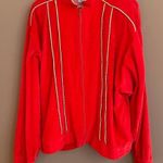 Vintage Oleg Cassini Full Zip Velour Track Jacket Red with Gold Trim Size Large Photo 0