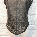 Bagatelle Black Leather Laser Cutout Tank Top XS Photo 5
