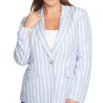 Philosophy NWT  Linen Blend Blazer  Coastal Beachy Prep Single Button Nautical Photo 1