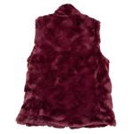 Nicole Miller Reversible Quilted Faux Fur Vest Wine Size Medium NWT Photo 6