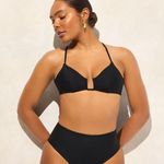 J.Crew Bikini Swimsuit Classic Sculpt Mira Hallie High Waist Set Black Small NWT Photo 3