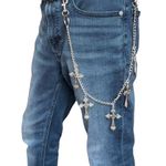 Cross Pants Chain for Men Women,Jeans Chain,Keys Chain,Biker Wallet Chain,Streetwear Punk Hip Hop Unisex Style Silver Photo 4