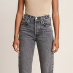 RE/DONE  70s Stove Pipe High Rise Straight Leg Jeans in Silfade Size 27 Photo 0