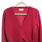 Madewell Texture & Thread Womens Sz S Long Sleeve V Neck Tie Side Crepe Wrap Top Photo 1