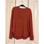 Women's XL Rust Textured Knit Long Sleeve Casual Pullover Shirt Top Red Photo 2