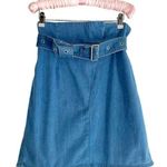 J Brand Tranquil Pleat Belted Short Denim Mini Skirt Medium Photo 0