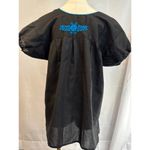 Handmade Women’s  Black Shirt with Blue Embroidery, No Size Tags Read Description Photo 3