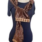 Handmade brown velvet scarf with gold accents by Marylin Johnson Photo 0