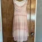 Free People  strapless gray and pink high low lined dress. Size SP Photo 3