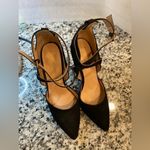 Lulus  Black Suede Tie Up High Heels 7.5 Photo 5