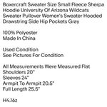 Boxercraft Sweater Size Small Fleece Sherpa Hoodie University Of Arizona Wildcats Sweater Pullover Photo 1