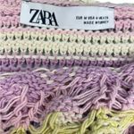 ZARA Crochet Knit Cropped Pastel Tank Top Size Medium Photo 3