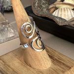 Sterling Silver Swirl Artsy Adjustable Ring Sizes 8,9,10 Silver Photo 3