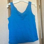 Nordstrom Blue Lace Trim sleep Top large Photo 0