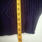 All : Row Sadie Knit Cropped Navy Textured Preppy Nautical Chunky Sweater Large Blue Photo 7