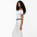 Aritzia  NWOT Contour Sleeveless Off-shoulder Hip Top White Photo 1