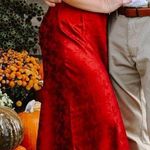 Francesca's Red bow printed silk dress Photo 0