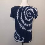 INC International Concepts blue tie dye sequined short sleeve top smocked Photo 5