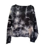 Michael Stars Pullover Fleece Tie Dye Sweatshirt Women's Large Navy Cotton Cozy Photo 3