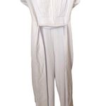 Alice + Olivia Onita Pleated Waist Tie Jumpsuit In White Photo 0