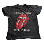 The Rolling Stones  1975 US Tour Graphic T-Shirt Adult Large Black Cotton Photo 0